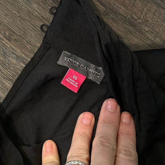 Vince Camuto Black Silk Blend Bell Sleeve Blouse | Size XS | Work to Evening - Picture 3 of 4